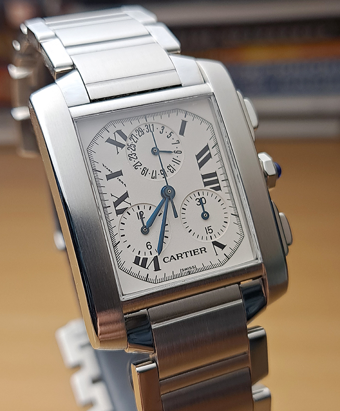 Large Cartier Tank Francaise Chronograph Wristwatch Ref. W51001Q3